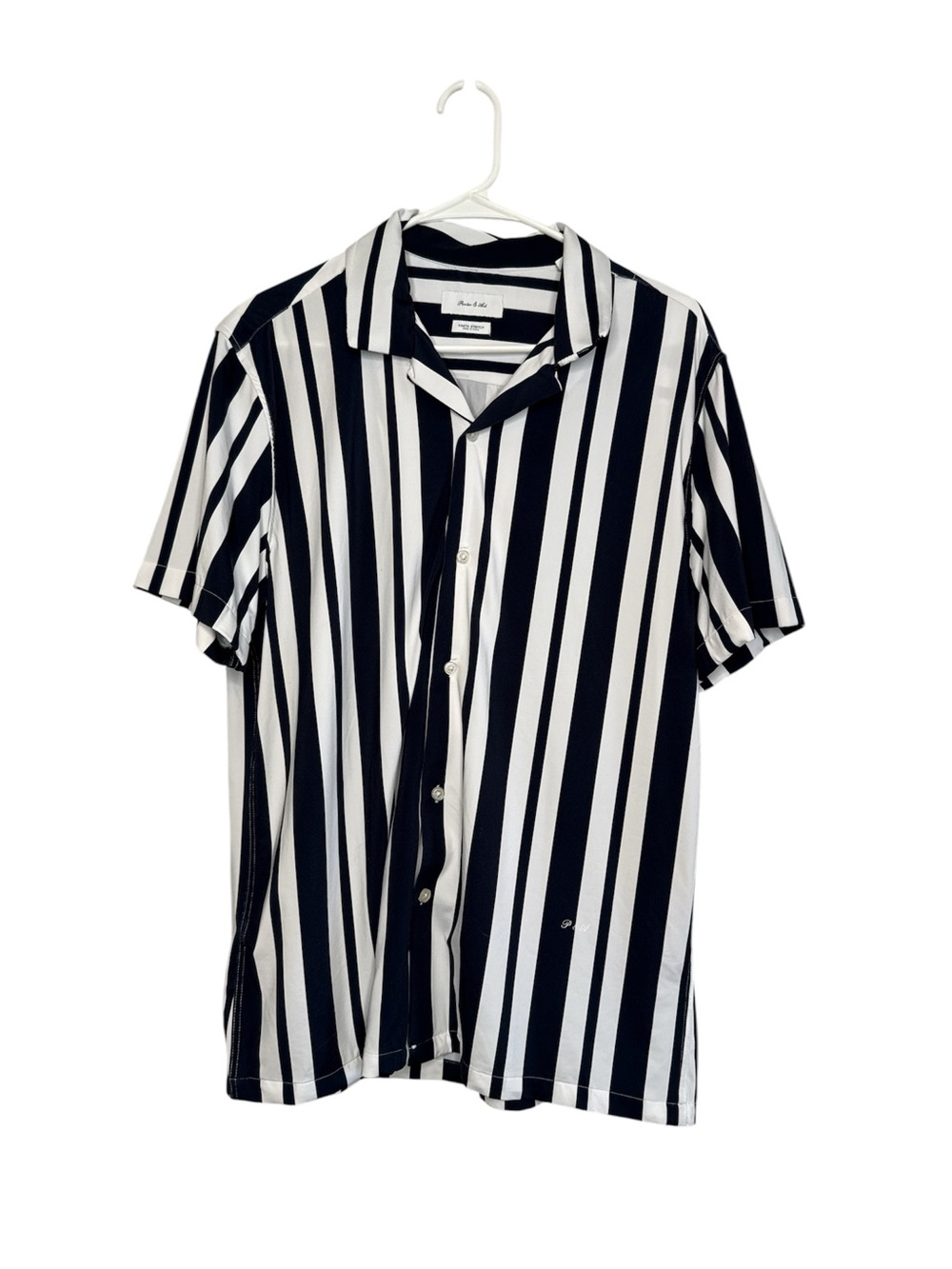 Porter & Ash Men's Kinetic Stretch BUtton-Up Stripe Shirt Size large